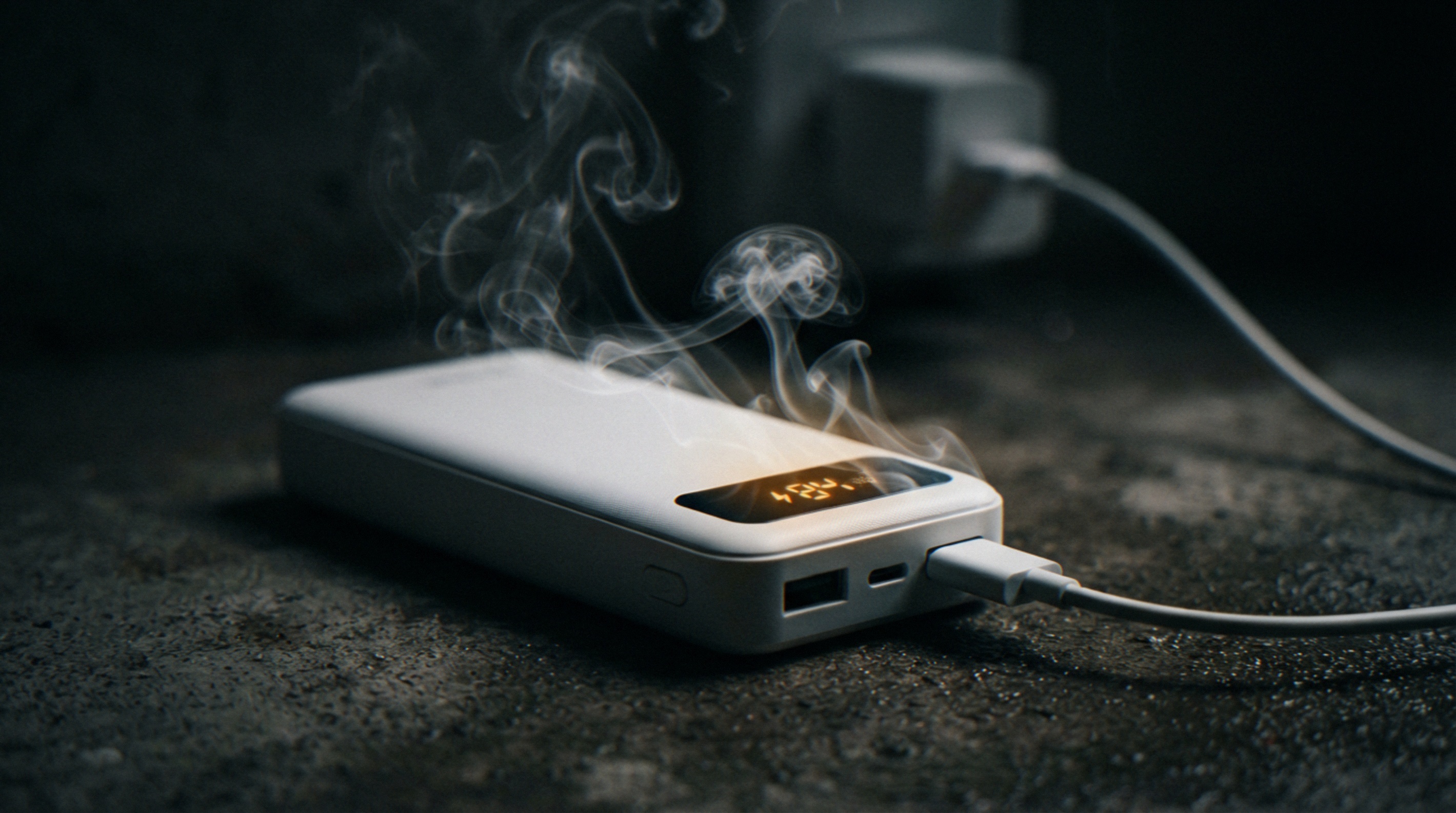 genrebild överhettat batteri
